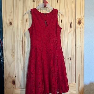 Juniors Red Lace dress